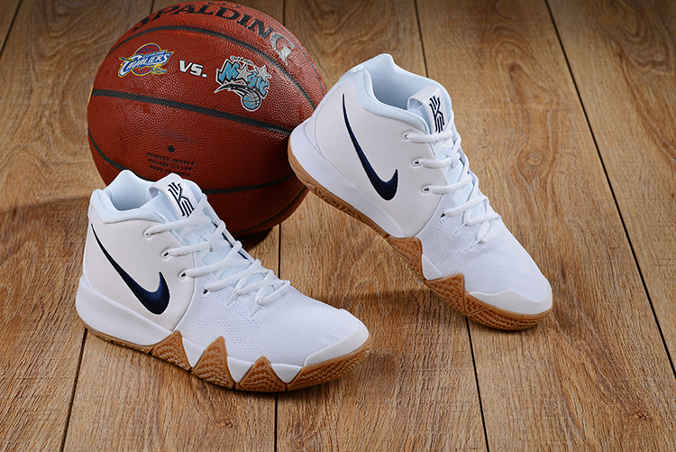 New Nike Kyrie 4 White Gum Sole Shoes